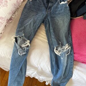 Distressed Blue Women's Jeans Abercrombie Curve Love
